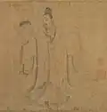 A partial view of Li Gonglin's Nine Songs Scroll from the Song Dynasty, featuring an image of Shao Siming.