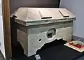 House-shaped Stone Coffin (Replica) Displayed at Maebashi City Soja Historical Museum.