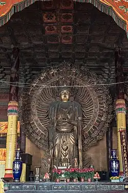 Ming dynasty (1368 - 1644) statue of Puxian in Chongshan Temple, Shanxi, China.