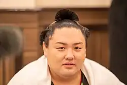Ginkgo hairstyle of a sumo wrestler