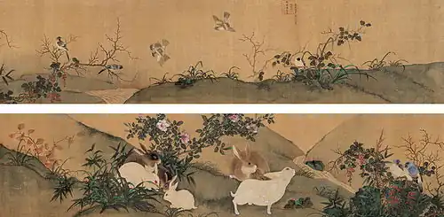 Imperial Imitation of Huang Quan's Flower-and-Bird Painting (御臨黃筌花鳥; 1429), National Palace Museum