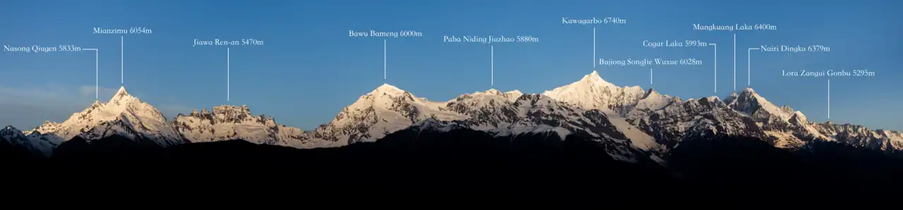 Panorama of Meili Snow Mountains