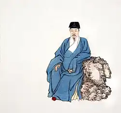 Yang Yusun wearing daopao, without a belt.