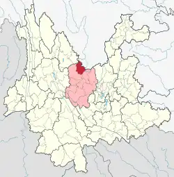 Location in Yunnan
