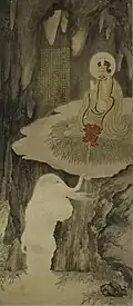 Qing dynasty (1644-1912) painting of Puxian with his six-tusked white elephant mount by Luo Ping. Held at the Shanghai Museum in Shanghai, China.