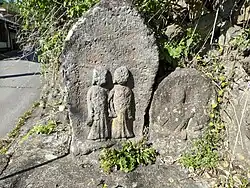 Village boundary Dōsojin (Nakamura, Hishino) — typical roadside placement marking community limits.