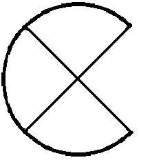 Crisscrossed letter C