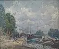 Sisley: The Barges at Billancourt (1877), Hermitage Museum