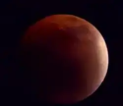 Lunar eclipse in Chiang Rai, Thailand, 00:37 UTC+7