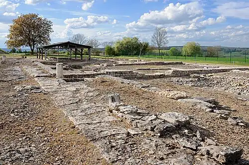 Remains of buildings in the archaeological site.