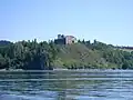Czorsztyn Castle and lake panorama