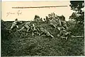 Postcard of the 1 Königlich Sächsische Maschinengewehr-Abteilung Nr. 12 (Royal Saxon Machine Gun Detachment No. 12) with MG 01 in Dresden, 1905.