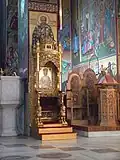 The metropolitan bishop's cathedra in the Church of Saint Gregory Palamas, Thessaloniki, following the Eastern practice