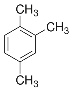 A molecular diagram of trimethylbenzene