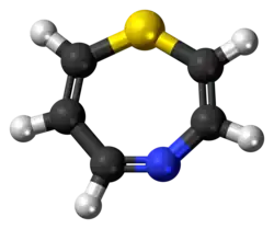 Ball-and-stick model of the 1,4-thiazepine molecule