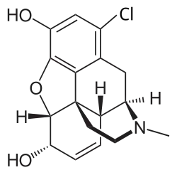 Chemical structure of 1-chlorocodeine.