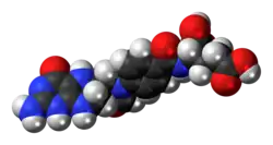 Space-filling model of the 10-formyltetrahydrofolate molecule