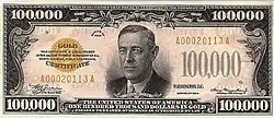 $100,000 bill.