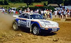 Henri Toivonen at rallye des 1000 pistes in 1984 on a Porsche 911 SC/RS
