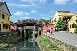 The old city's famous wooden bridge, built by the Japanese