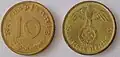 Nazi Germany: 10 Reichspfennig coin, 1937
