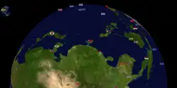Looking east from Asia to the Pacific