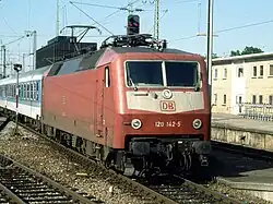 The DB Class 120, the first mass-produced locomotive to use electronically controlled asynchronous three-phase motors to allow both high speed and high tractive effort.