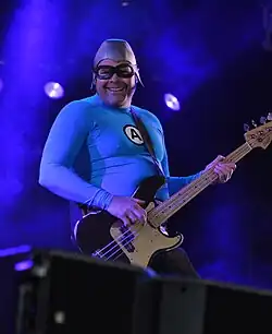 Larson performing with The Aquabats in 2013