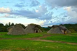 Reconstructed pit dwellings