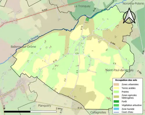 Color map showing land use.