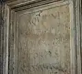 Plaque honoring Aquilinus. Chapel of Saint Aquilinus.