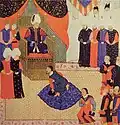 Suleiman the Magnificient with John Sigismund of Hungary in 1556