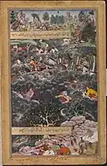 Pir Muhammad Drowns While Crossing the Narbada-Akbarnama, 1562