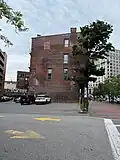 Remnants of a building, formerly attached to 15 Monument Square, demolished to make way for the entrance to One City Center parking garage