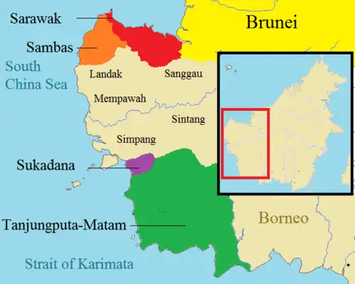 Location of Sambas Sultanate