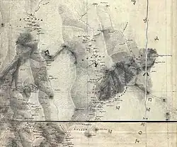 A section of the Survey map of W. J. Webb drawn in 1819 shows a source of Kali river flowing through Beans (Byans Valley)