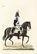 Marechaussee mounted on a horse, 1823