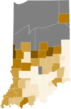 Result for the most popular Clay elector by county