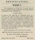 Notice of municipal election, Ward 7, 1855