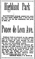 1893 ad for Highland Park