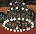 1894 bronze electrolier with 45 branches in Pullman Memorial Universalist Church, Albion, NY