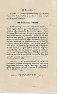 The back side of a calendar sheet with a biography of a martyr of the day