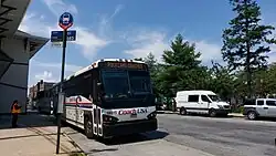 2019 MCI D4500CT #19015 owned by New Jersey Transit, operating out of Coach USA Rockland Coaches on the MTA LIRR shuttle