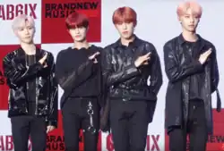 AB6IX at their first EP showcase in 2019 L–R: Woong, Daehwi, Woojin, and Donghyun