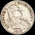 1909 obverse, with Washington facing right and two stars between each letter in "Liberty"