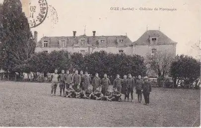 American soldiers stationed at the Château de Montaupin in 1917.