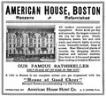 Advertisement for new American House, "refurnished," 1920