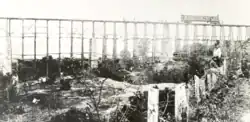 3 Railcar on civil war era railroad bridge rebuilt by Wright at Running Water, TN