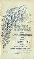 1934 AJC Spring Stakes racebook front cover