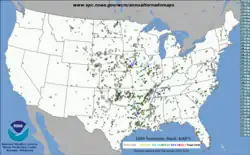 Image 138Map of 1999 United States tornado paths. (from Tornadoes of 1999)